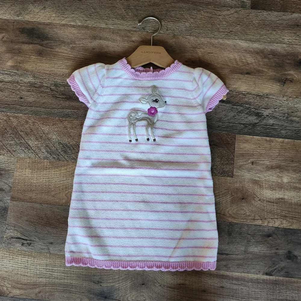 Gymboree Knit Baby Deer Stripe Dress 18 to 24M